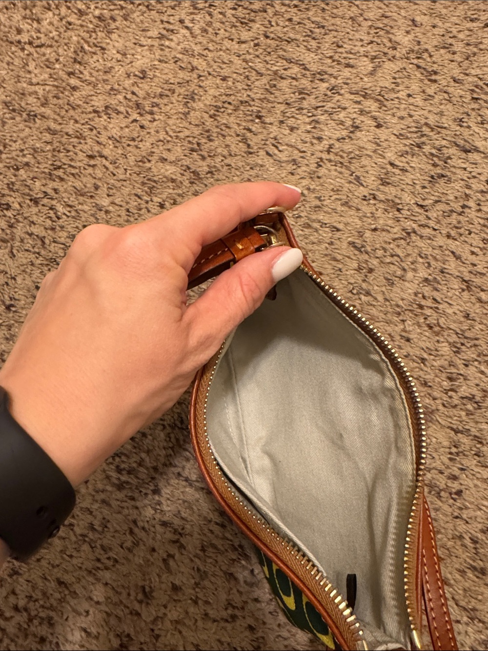 Dooney & Bourke Oregon Ducks Leather-Trim Wristlet - Picture 3 of 5